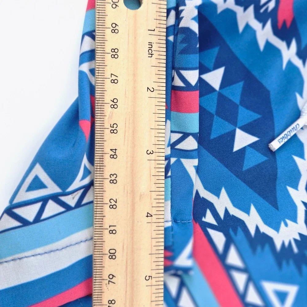 Chubbies Swim Trunks Geometric Aztec Southwest Blue Board Shorts Small 5.5